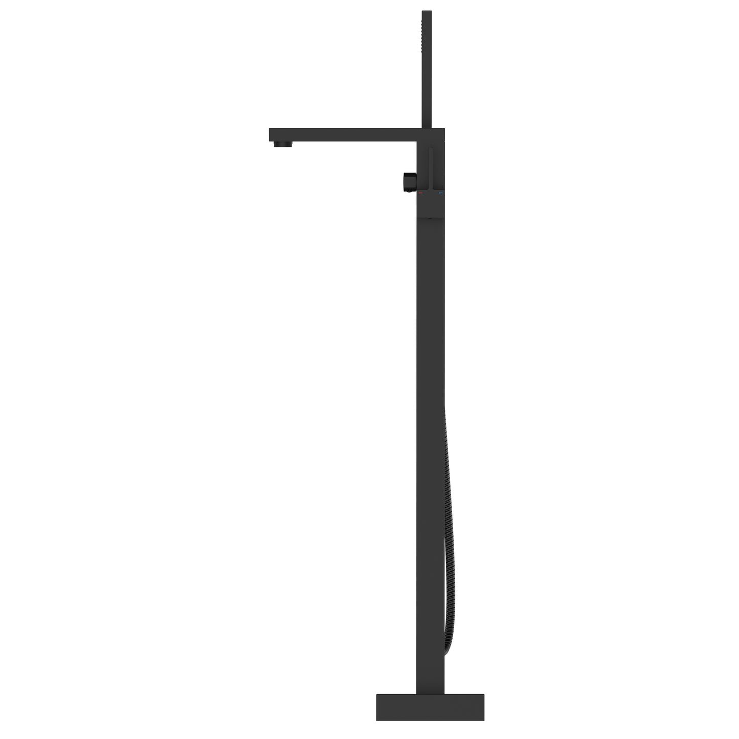 2 Spouts With Hand Shower Double Handle Floor Mounted Clawfoot Freestanding Faucet, Tub Faucet,Matte Black