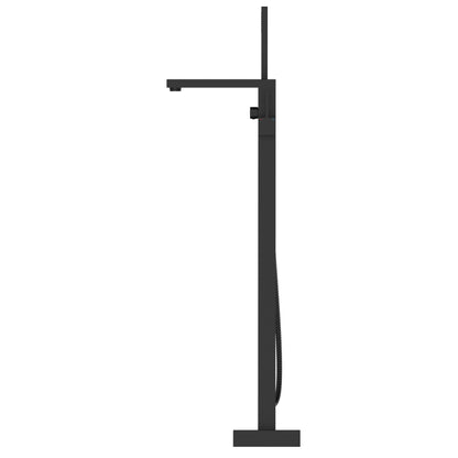 2 Spouts With Hand Shower Double Handle Floor Mounted Clawfoot Freestanding Faucet, Tub Faucet,Matte Black