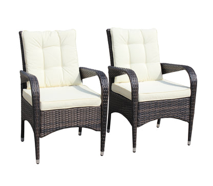 2-Piece Liberatore Dining Chairs with Cushions (Beige Cushion)