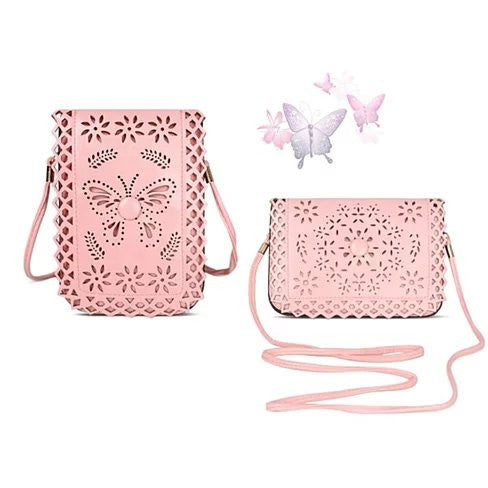 Social Butterfly A Flower And A Butterfly Filigree Design Crossbody Bag by VistaShops