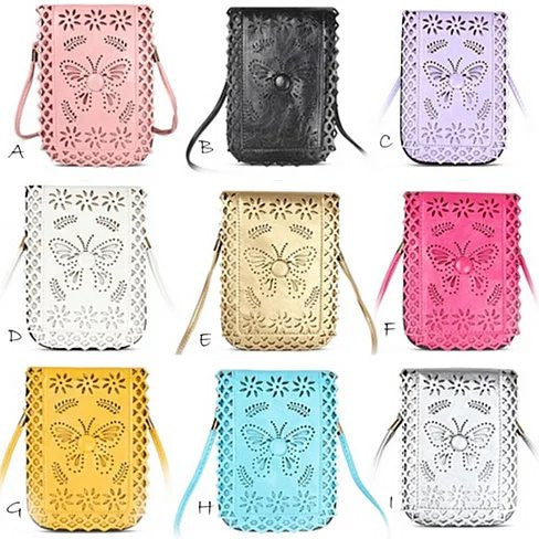 Social Butterfly A Flower And A Butterfly Filigree Design Crossbody Bag by VistaShops