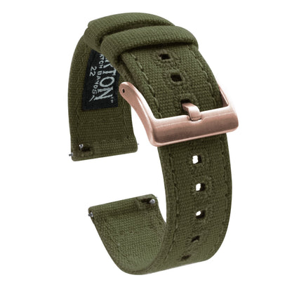 Fossil Gen 5 | Army Green Canvas by Barton Watch Bands