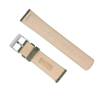 Fossil Gen 5 | Sailcloth Quick Release | Army Green by Barton Watch Bands