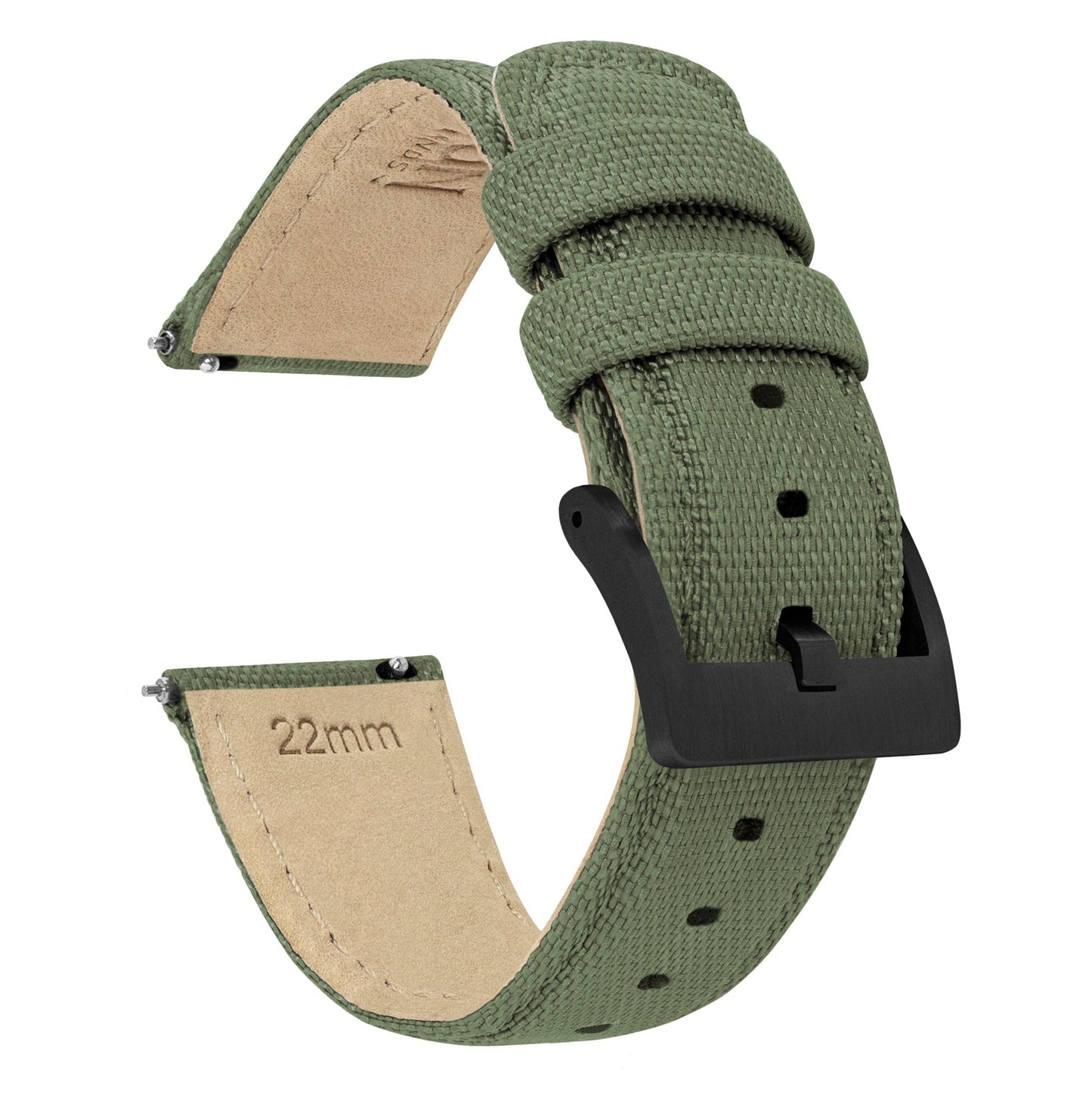 Fossil Gen 5 | Sailcloth Quick Release | Army Green by Barton Watch Bands