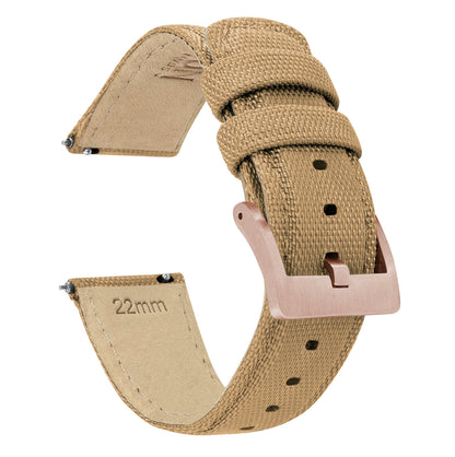 Fossil Gen 5 | Sailcloth Quick Release | Khaki Tan by Barton Watch Bands