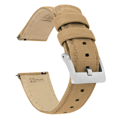 Fossil Gen 5 | Sailcloth Quick Release | Khaki Tan by Barton Watch Bands