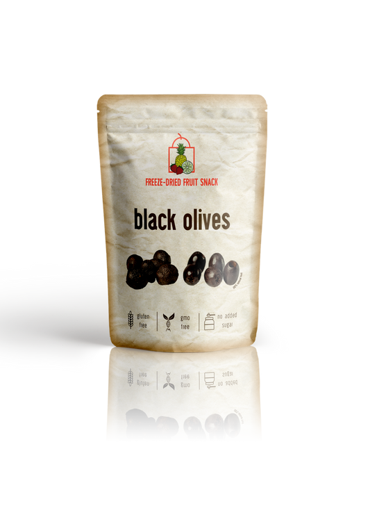 Freeze Dried Pitted Olives Snack Pouch (Salted) by The Rotten Fruit Box