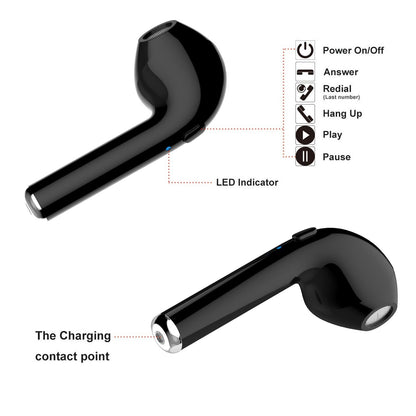 Dual Chamber Wireless Bluetooth Earphones With Charging Box by VistaShops