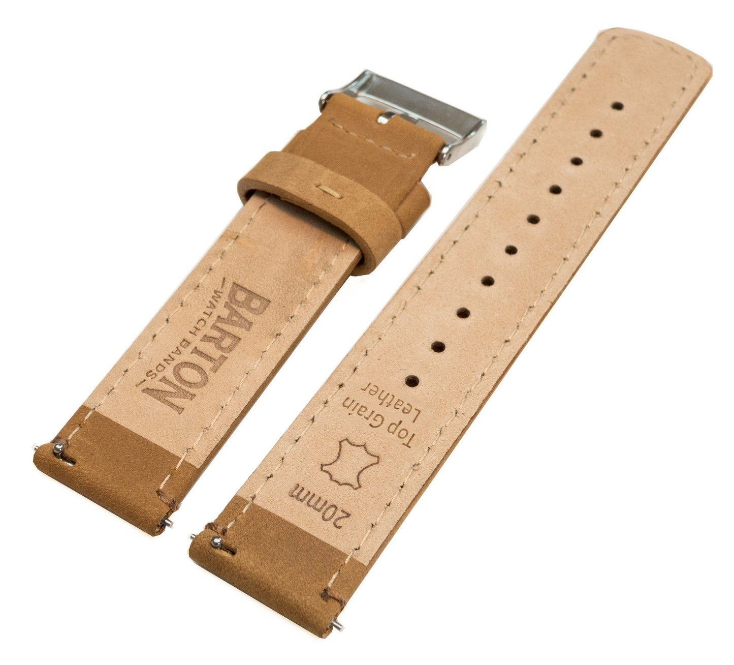 Gear S3 Classic & Frontier | Gingerbread Brown Leather & Stitching by Barton Watch Bands