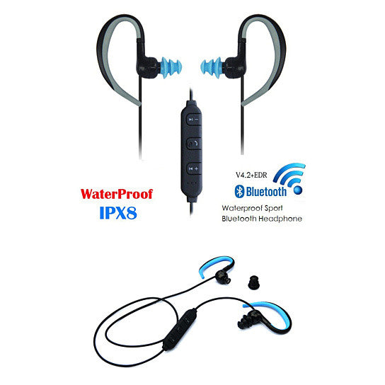 Waterproof Bluetooth Headphones with Swimmers Earplugs by VistaShops