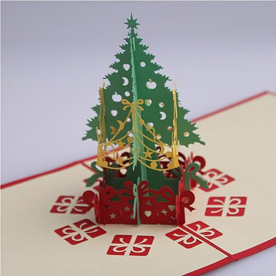 3D Christmas Tree Greeting Cards Memories Treasured Forever by VistaShops