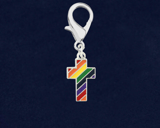 Rainbow Cross Gay Pride Hanging Charms by Fundraising For A Cause