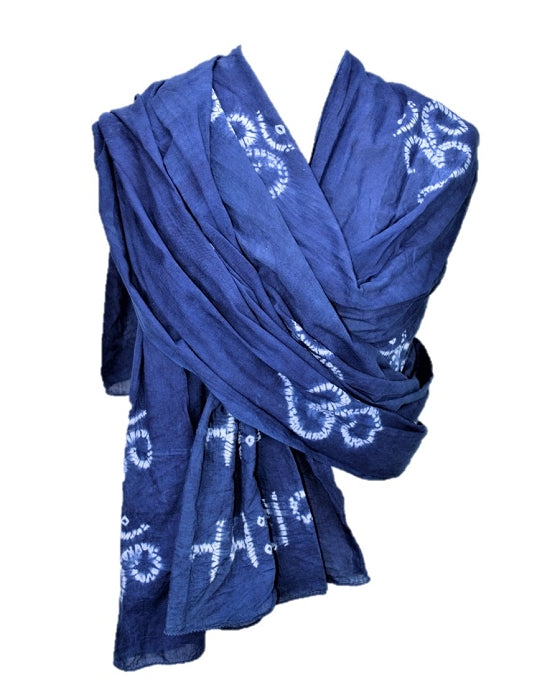 OM Namah Shivay - Omkara Prayer Shawl - Shibori style by OMSutra