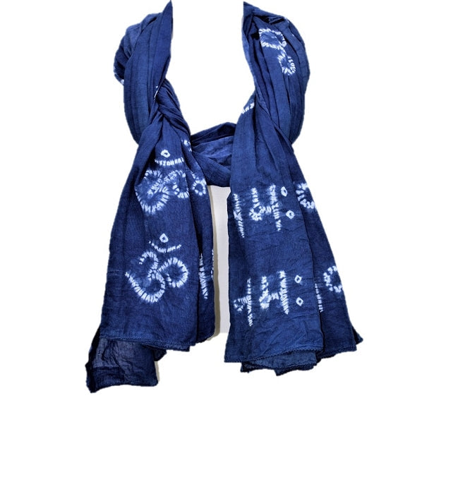 OM Namah Shivay - Omkara Prayer Shawl - Shibori style by OMSutra