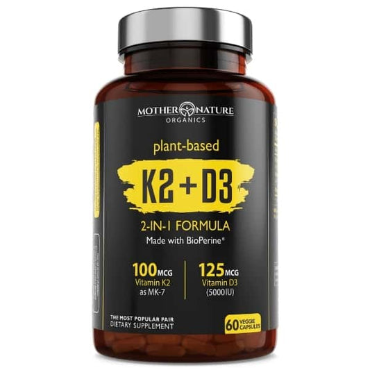 K2 + D3 Vitamin Capsules by Mother Nature Organics