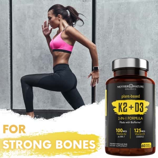 K2 + D3 Vitamin Capsules by Mother Nature Organics