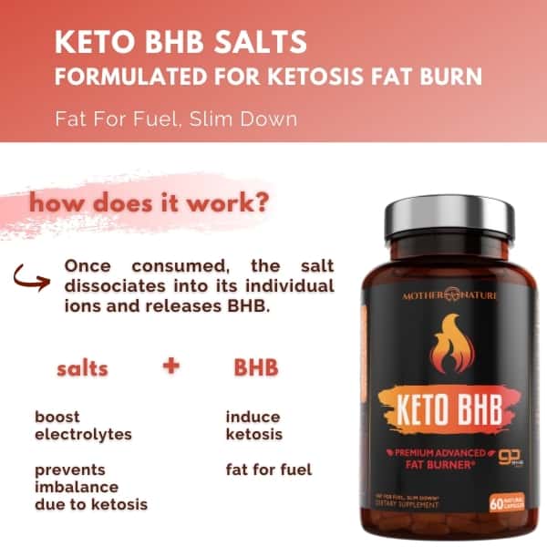 BHB Keto Exogenous Ketone Capsules by Mother Nature Organics