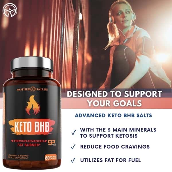 BHB Keto Exogenous Ketone Capsules by Mother Nature Organics