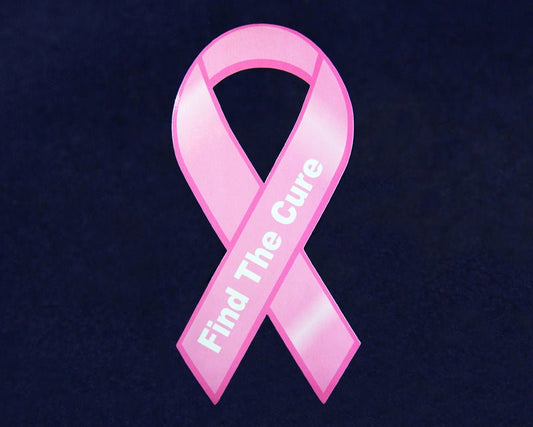 Large Find The Cure Pink Ribbon Car Magnets by Fundraising For A Cause