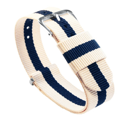 Linen & Navy | Nylon NATO® Style by Barton Watch Bands