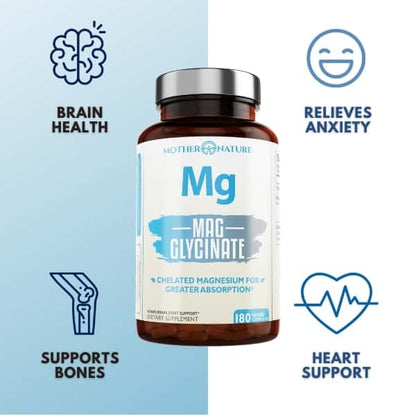 Magnesium Glycinate Capsules by Mother Nature Organics