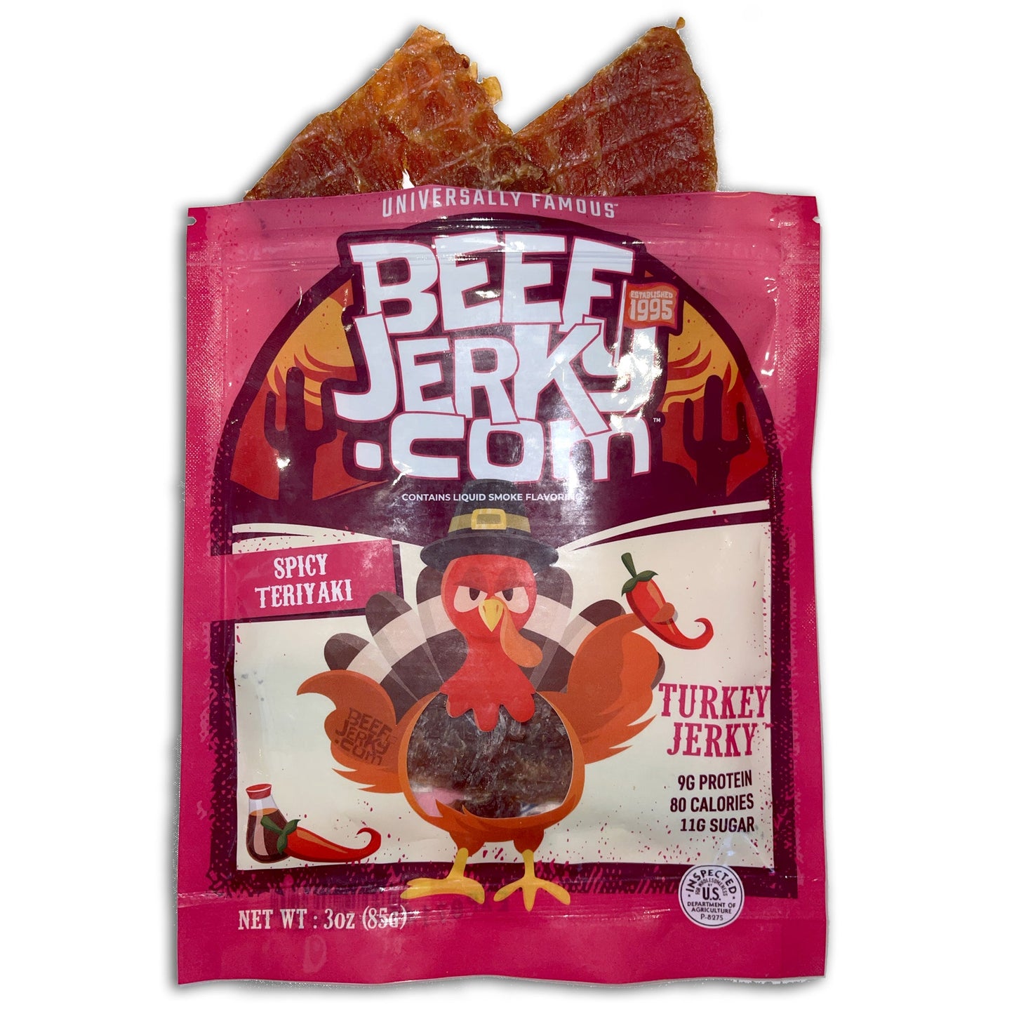 Spicy Teriyaki Turkey Jerky (3oz bag) by BeefJerky.com