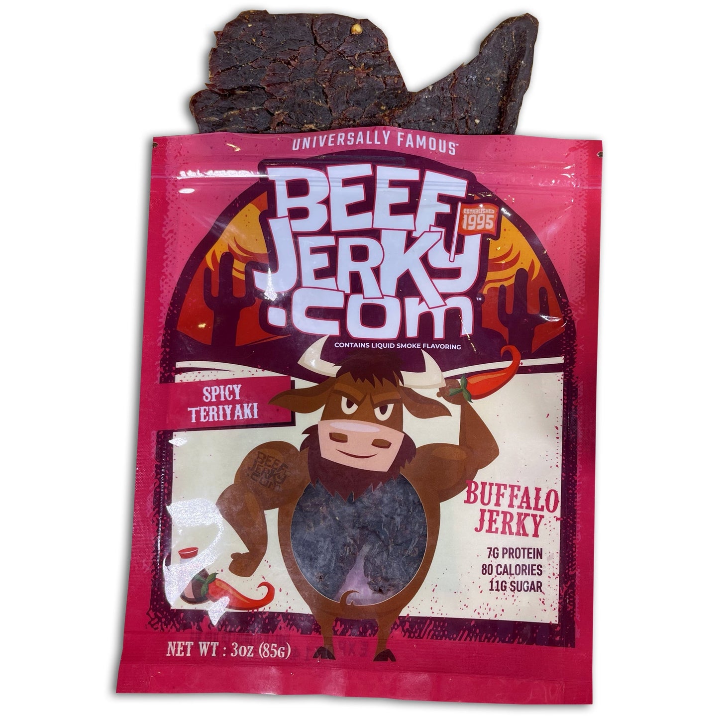 Spicy Teriyaki Buffalo Jerky (3oz bag) by BeefJerky.com