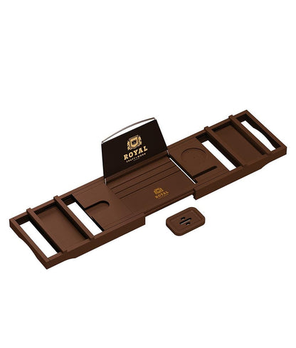 Bathtub Reading Tray Brown Color by Royal Craft Wood