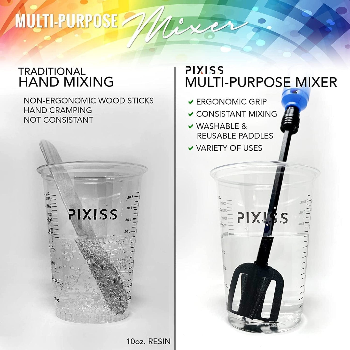 Resin Mixer Bundle - Mica Powder Accessories Rechargeable and Easy to Use Epoxy Resin Mixer by Pixiss by Pixiss