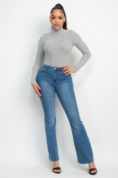 Mock Neck Long Sleeve Top by VYSN