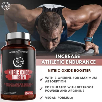 Nitric Oxide Booster with L-Arginine by Mother Nature Organics