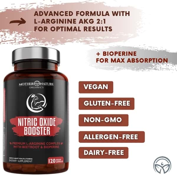 Nitric Oxide Booster with L-Arginine by Mother Nature Organics