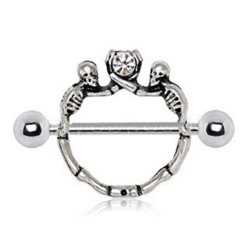 316L Stainless Steel Double Skeleton Nipple Shield by Fashion Hut Jewelry