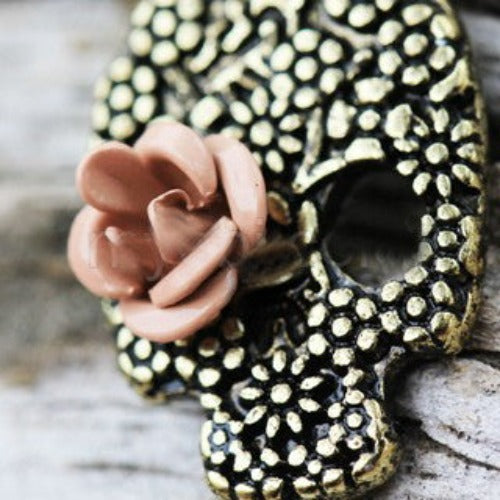 Pink Rose Skull Dangle Navel Ring by Fashion Hut Jewelry