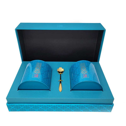 Decorative Tea Canister Gift Set Oriental Blue by Tea and Whisk