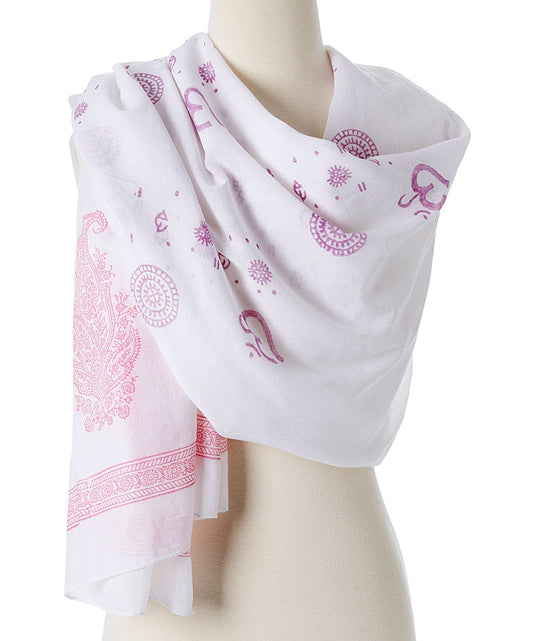 Wrap yourself in divine & style - Shanti paisley design cotton shawl by OMSutra