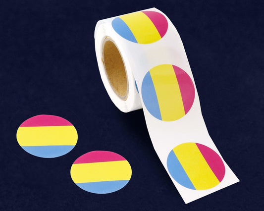 Roll Pansexual Flag Circle Stickers (250 per Roll) by Fundraising For A Cause