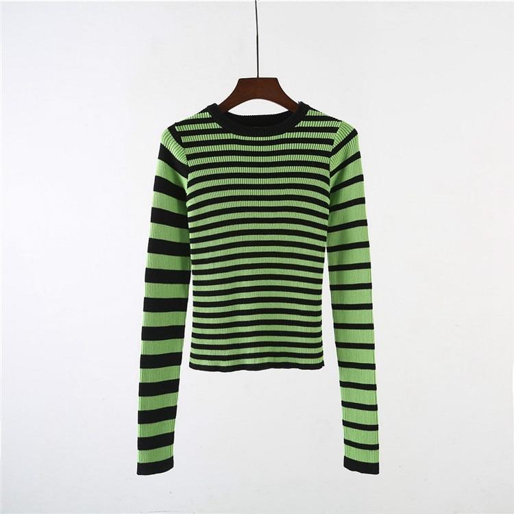 Neon Striped Knit Sweater by White Market