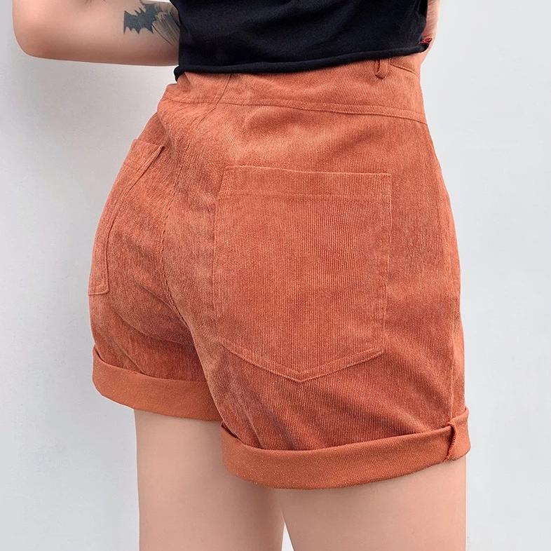 High Waisted Corduroy Shorts by White Market