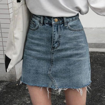 High Waisted Denim Skirt by White Market