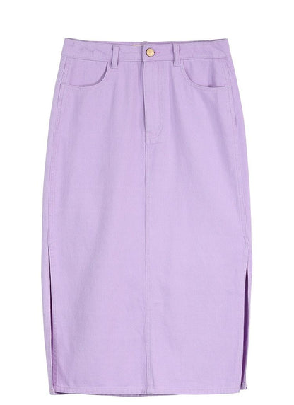 Denim Midi-Skirt by White Market