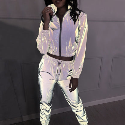 3M Reflective 2 Piece Tracksuit Set by White Market