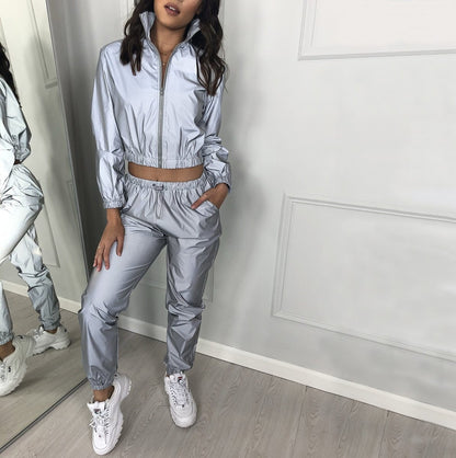 3M Reflective 2 Piece Tracksuit Set by White Market