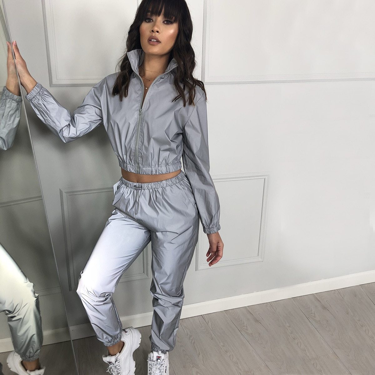 3M Reflective 2 Piece Tracksuit Set by White Market