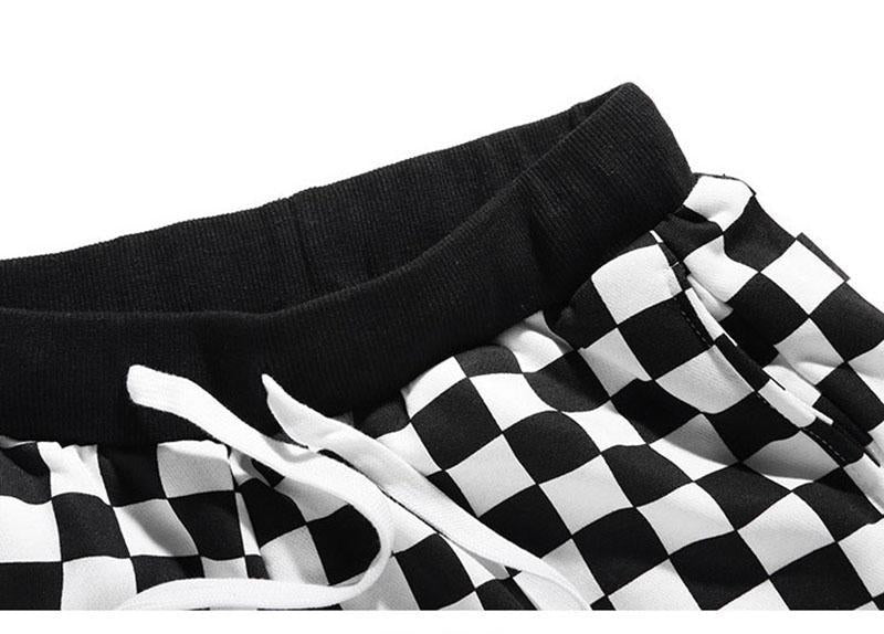 Checkered Fleece Joggers by White Market