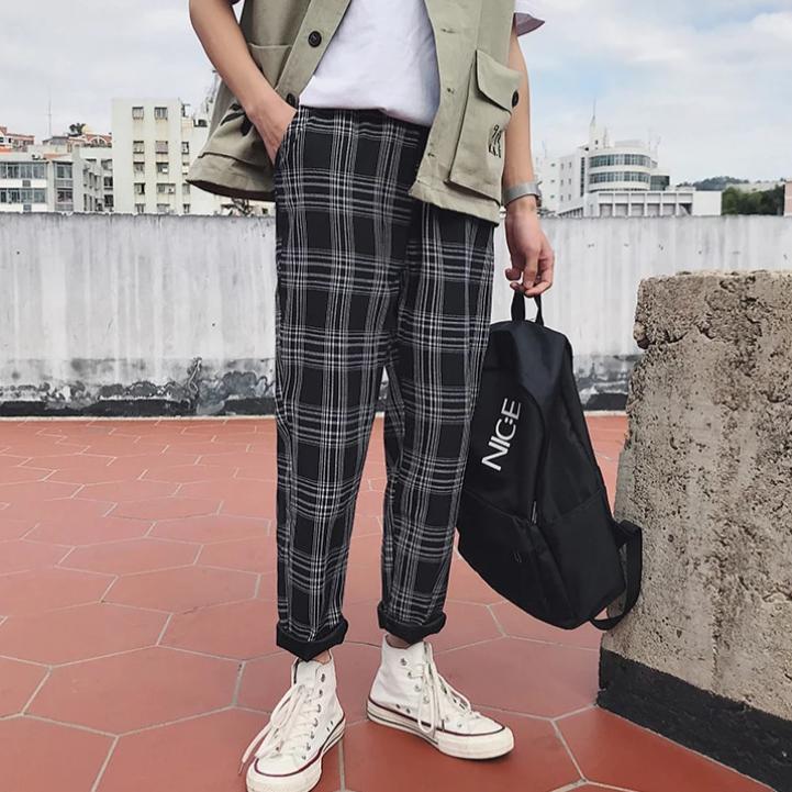 Relaxed Plaid Pants by White Market