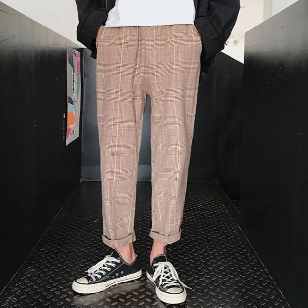 Relaxed Plaid Pants by White Market