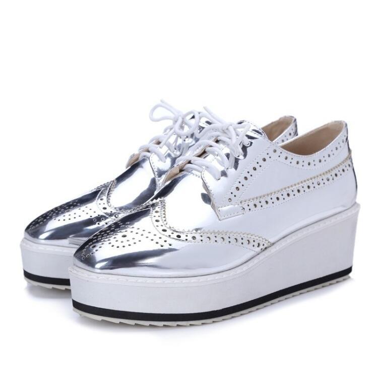 Winged Oxford Platform Shoes by White Market