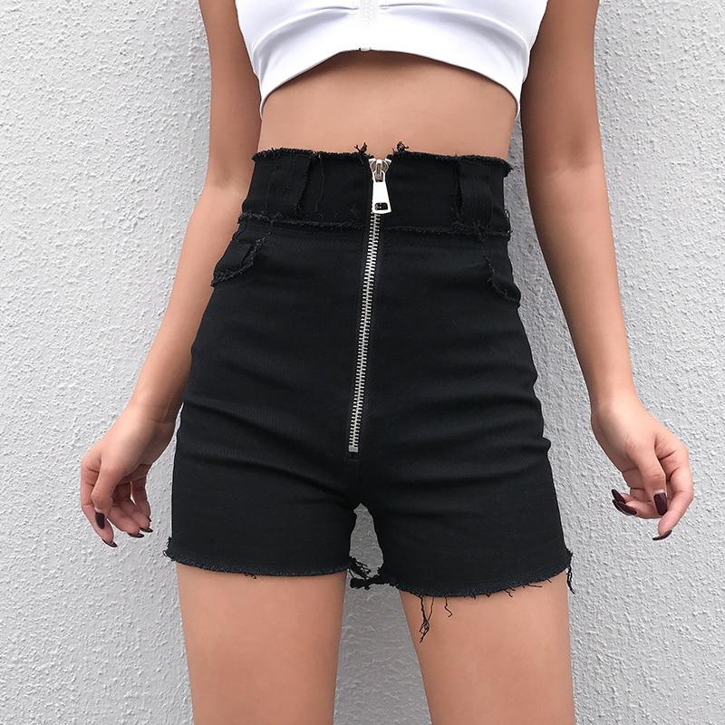 Hight Waisted Cut Denim Shorts by White Market