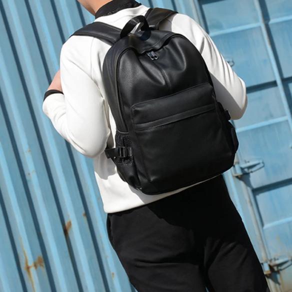 Faux Leather Backpack by White Market